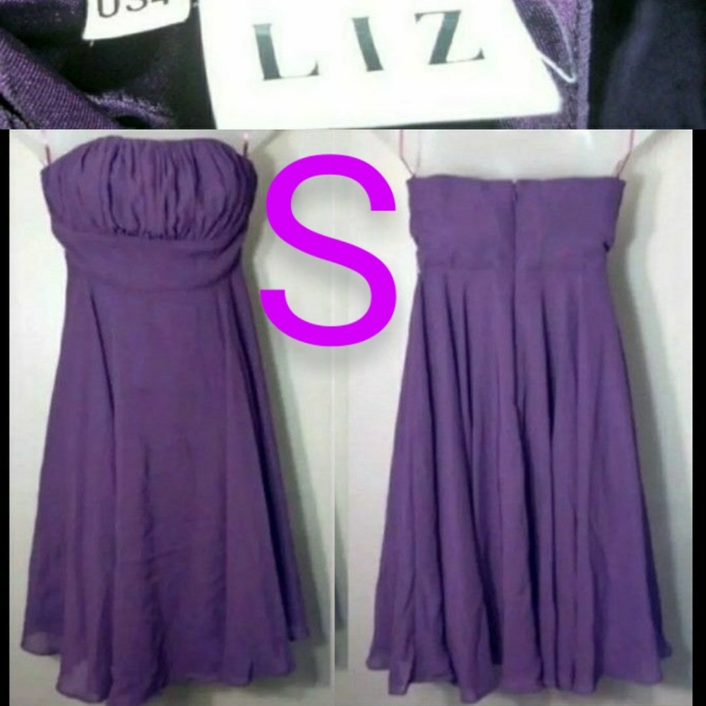 ✔️Purple Strapless Party Dress Size 4